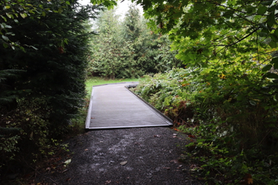 Coyote Way – metal boardwalk transition from gravel